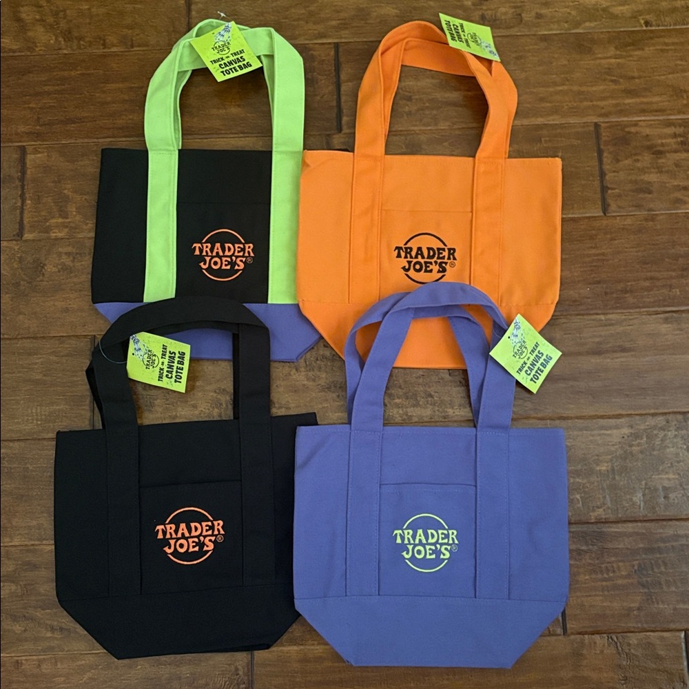 Trader Joe's Colorful Trick or Treat Tote Bag Set